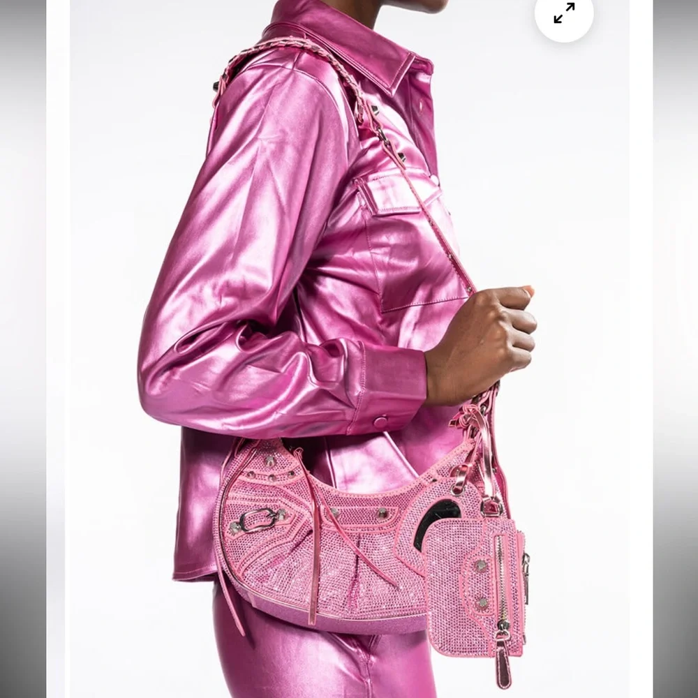 PINK EMBELLISHED BAG - Picture 4 of 8